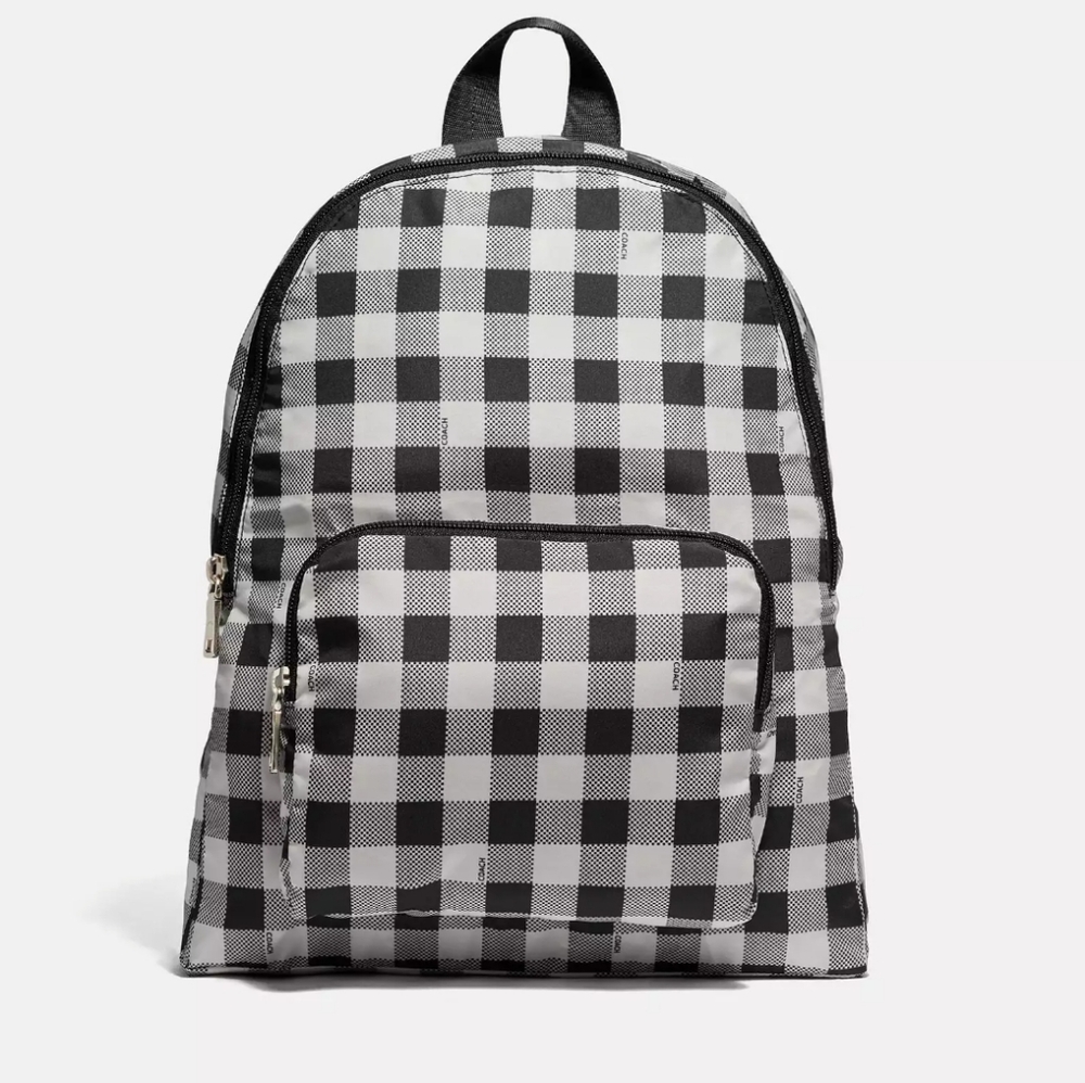 Coach Black and White Checkered Backpack ( See Notation On
